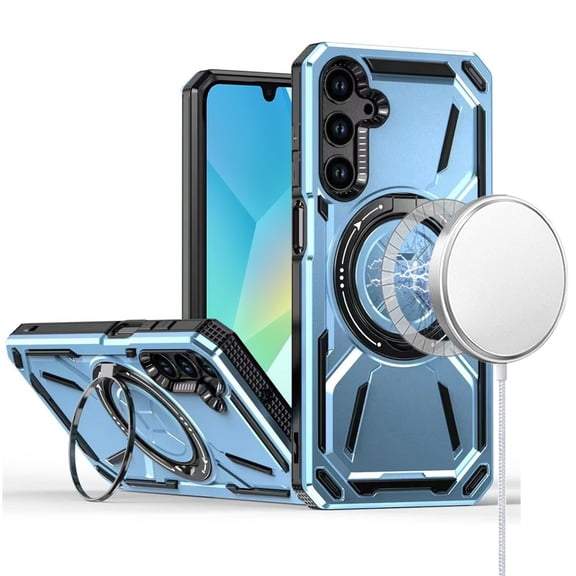 For Samsung Galaxy A16 5G Hybrid Magnetic Ring and 360° Rotational Kickstand with MagSafe Compatible, Military Grade Drop Protection Cover, XPM Phone Case [Blue]