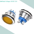 thumbnail image 3 of Uxcell M22 12V Panel Mount Waterproof Metal LED Indicator Signal Light Yellow, 3 of 5