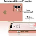 thumbnail image 4 of Compatible with iPhone 12 Case  Cute Plating Gold Luxury Love Heart Phone Case for Women Girls Shockproof Raised Full Camera Lens Protection Bumper Cover for iPhone 12, Pink, 4 of 14