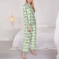 thumbnail image 3 of Salouo Duck Pattern Women's Pajamas Set Long Sleeve Button Down Sleepwear Soft Pj Lounge Sets for women 2 Piece Pjs Set with Long Pants-Medium, 3 of 7