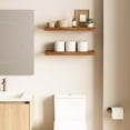 thumbnail image 6 of Ballucci 24" Floating Shelves, 2-Pack Wood Wall Shelf Set with Invisible Brackets, 6" D, Rustic Brown, 6 of 9