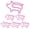 Hot Pink Piggy, variant on 100 Pcs Muka Red Heart Shaped Clips, 1 1/8"L x 1 1/4"W