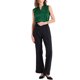 thumbnail image 2 of INSPIRAR CHIC Top sin mangas de seda satinada de verano para mujer, con escote en V y fruncido, XS Verde oscuro, 2 of 5