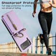 thumbnail image 4 of Decase Compatible with Samsung Galaxy Z Flip 4 Case with Card Holder and Strap for Women,Crossbody Lanyard,Stand Ring Kickstand,Snap Clasp,Phone Wallet Case,Purple, 4 of 10