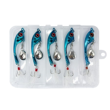 5Pcs Fishing Spoons Lures Metal Lures Baits Set Trout Casting Spinner Spoon Fish Baits Steel Treble Hook Fishhooks