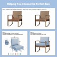 thumbnail image 5 of Gymojoy 22 in. x 24 in. x 6 in.Deep Seat Cushion Set, Olefin 4-Piece Deep Seating Outdoor Replacement Lounge Chair loveseat Sofa Cushion in Babyblue, 5 of 9