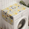 thumbnail image 1 of Floral Washing Machine Organizer, Repetitive Flowers Hand Drawn Sketch Print, Anti-slip Fabric Top Cover for Washer and Dryer, Pale Yellow Multicolor, by Ambesonne, 1 of 1