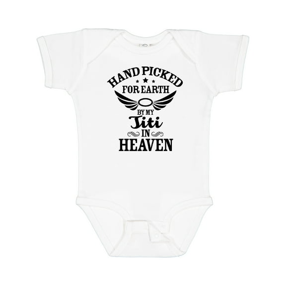Inktastic Handpicked for Earth by My Titi in Heaven with Angel Wings Boys or Girls Baby Bodysuit