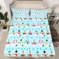 thumbnail image 2 of Feelyou Funny Winter Snowman Twin Sheet Sets for Kids, Christmas Snowflake Twin Fitted Sheet, Happy New Year Flat Sheet, Luxury Bedroom Decor, 3-Piece, 2 of 7