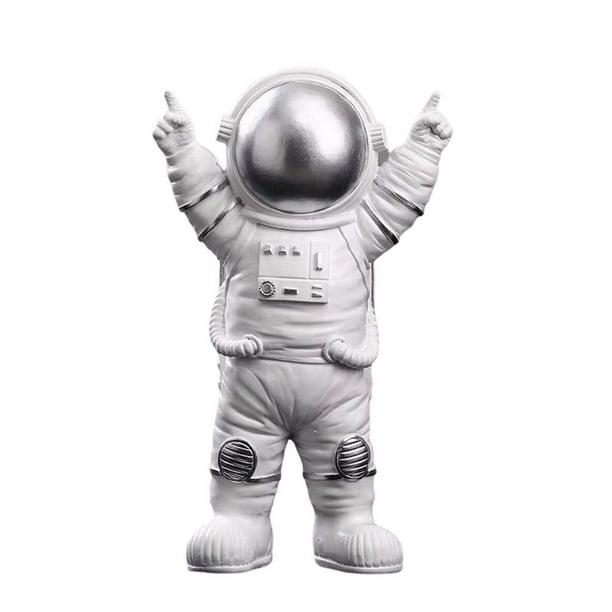 Figuras de astronauta de resina Escultura de astronauti creativo juguetes regalos hogar Oficina niños dormitorio TV estante decoración coleccionable - silver Magideal Figuras de astronauta de resina