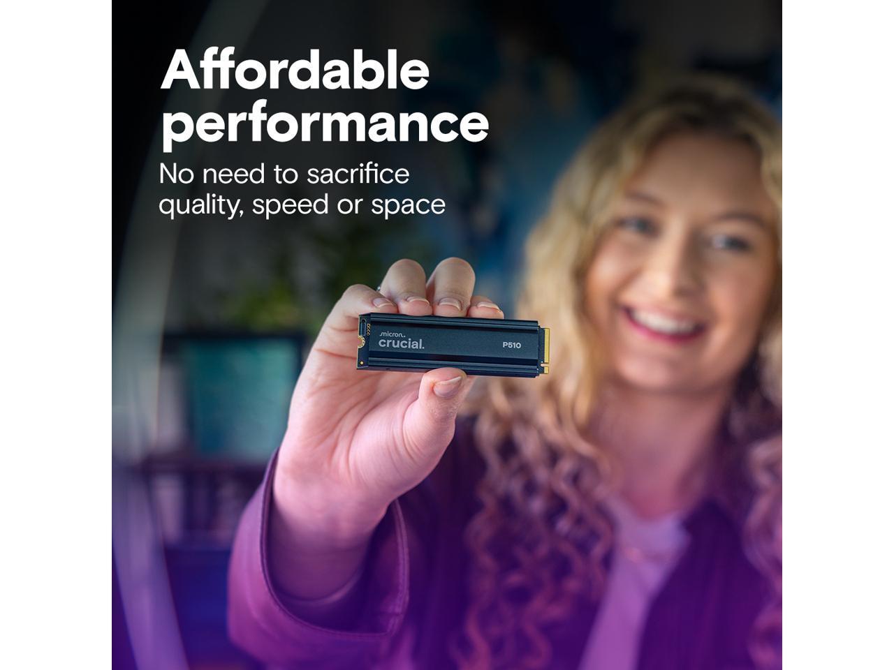 Crucial Technology CT1000P510SSD5 1TB NVMe M.2 PCIe 4.0 Internal SSD with Heatsink
