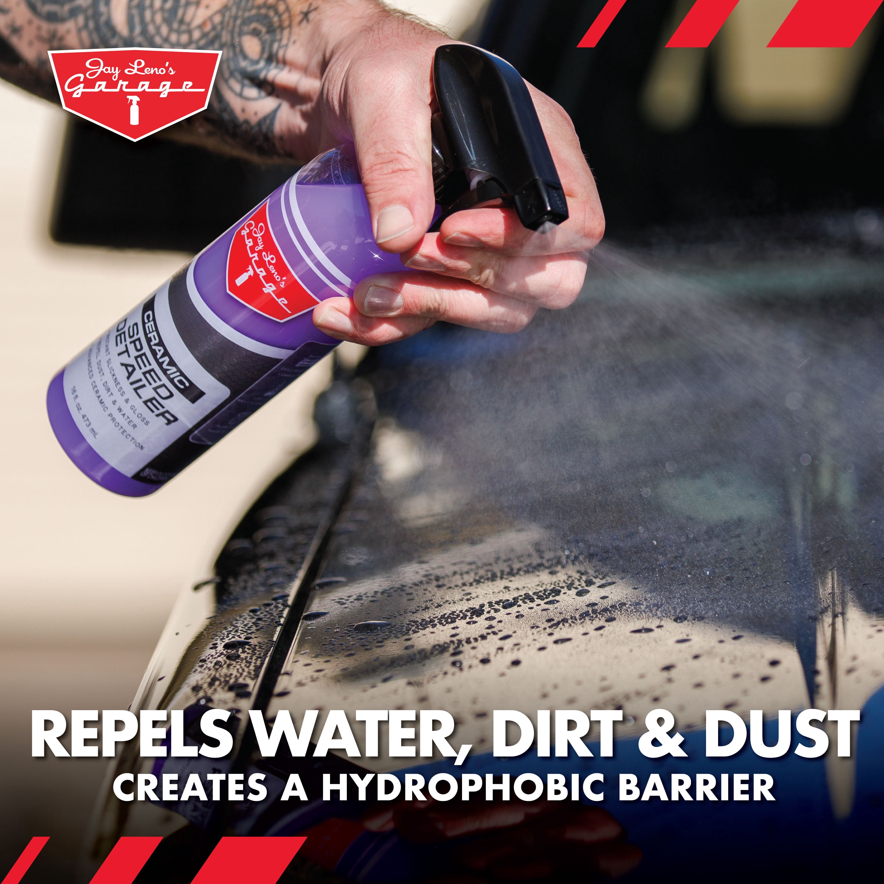 (2 pack) Jay Leno's Ceramic Speed Detailer (16 oz) - Easily repels water and containments for Cars & Trucks