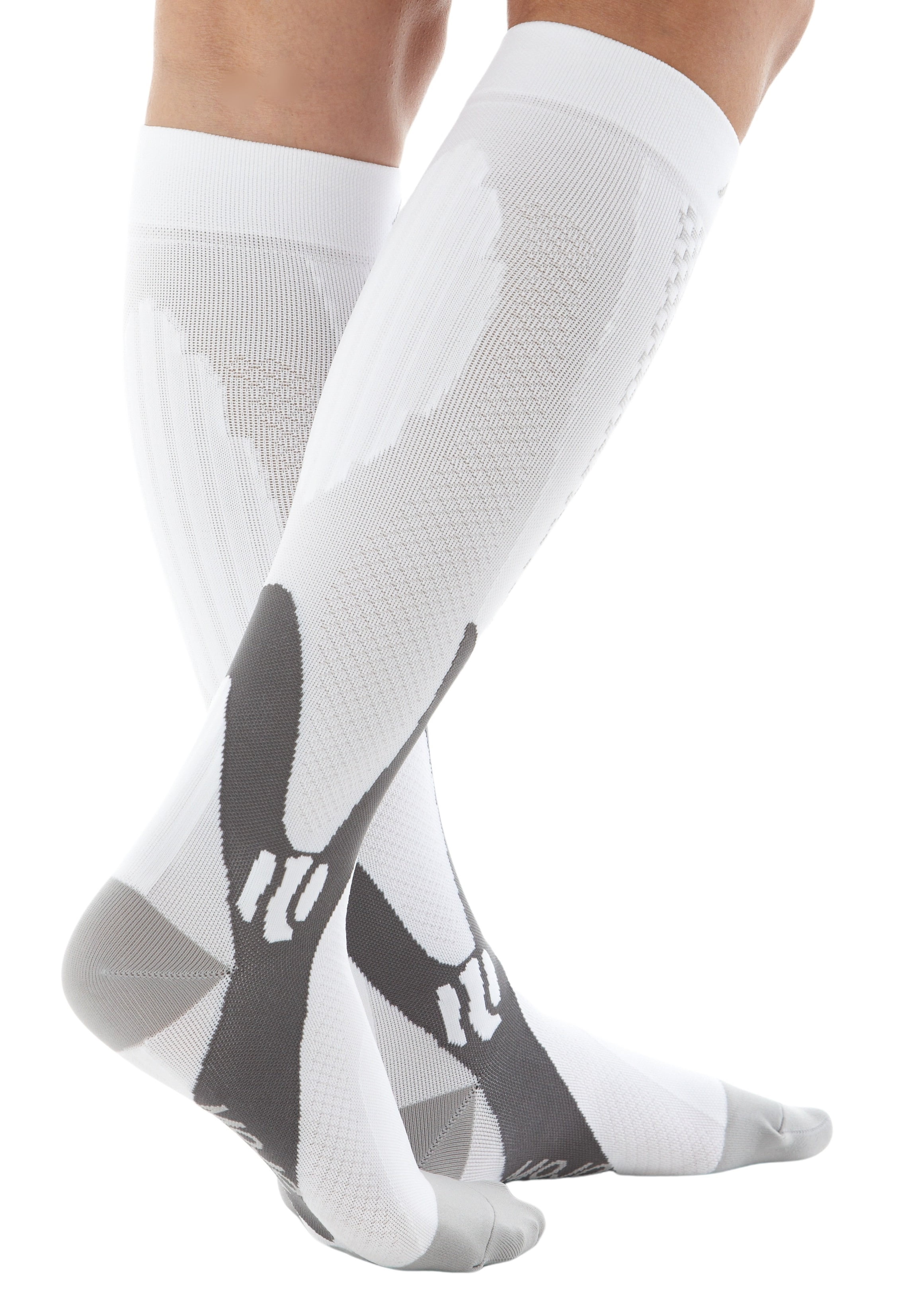 Mojo Compression Stockings for Womens and Men 20-30 mmHg - White, 2X-Large