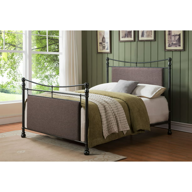 Gemma Pewter Brown Queen Size, Metal Headboard And Footboard Queen Size
