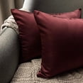 thumbnail image 4 of The HomeCentric Decorative Lumbar Pillow Cover Wine Pack Of 2, 12"x26" (30x65 cm) Satin Solid Oblong Pillow Cover, Solid Modern Cushion Cover Style - Wine Slub Satin, 4 of 13