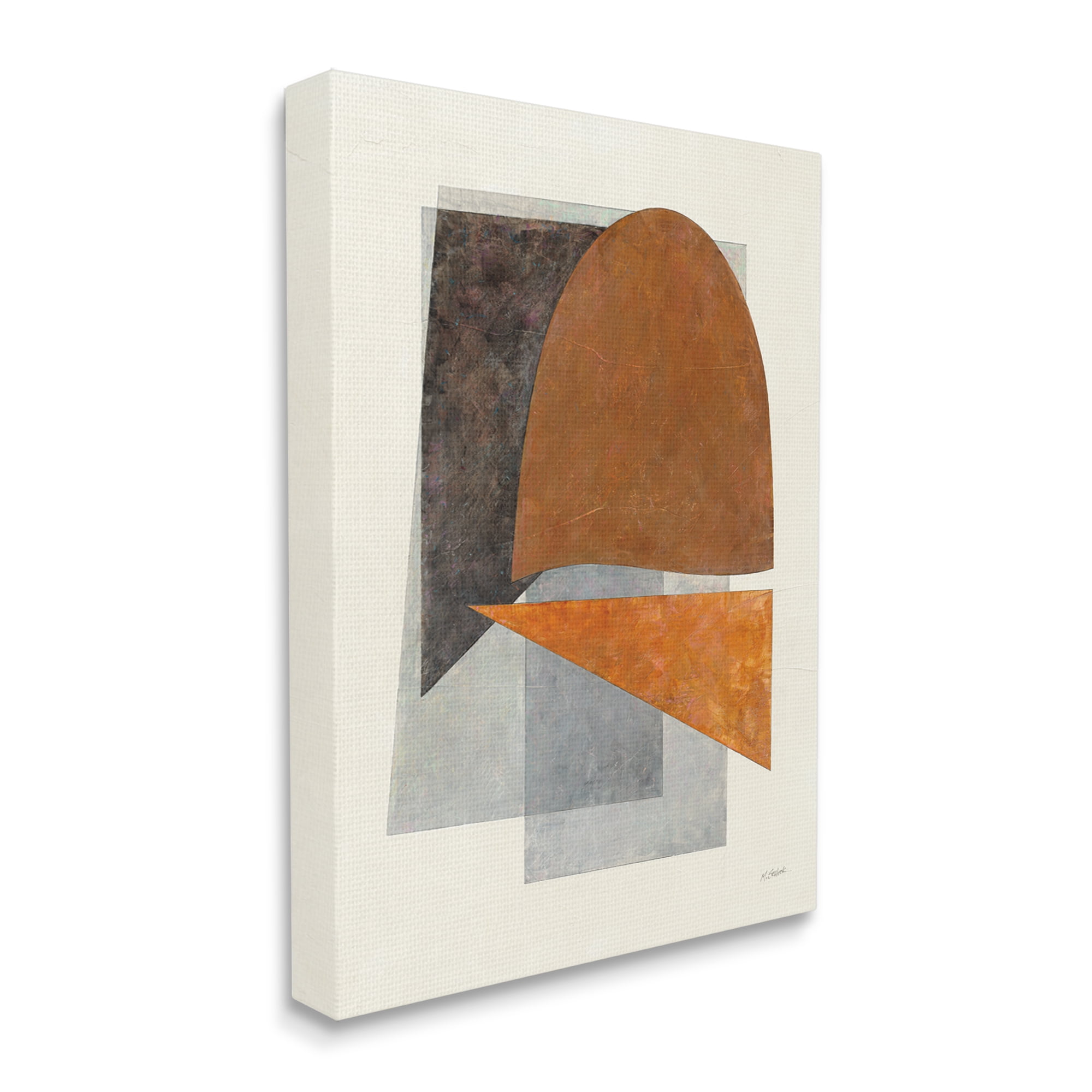 Stupell Industries Muted Geometric Abstraction Abstract Painting Gallery Wrapped Canvas Art Print Wall Art, 36 x 48