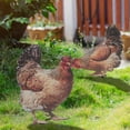 thumbnail image 4 of Ornamento de Estaca de Jardín de Gallina, Apuestas de pollo colorido 2pcs estereoscópico para al aire libre para céspedes, 4 of 7