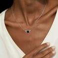 thumbnail image 2 of 1.2ct Heart Cut Black Onyx Pendant Necklace IN 925 Sterling Silver- Nature Inspired Leaf Twig Branch Love Shape Black Gemstone Drop Necklace, 2 of 2