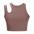 thumbnail image 6 of Women's Cut Out Sleeveless Round Neck Slim Fitted Ribbed Tank Crop Top Summer Cami Croset Tops Streetwear, 6 of 7