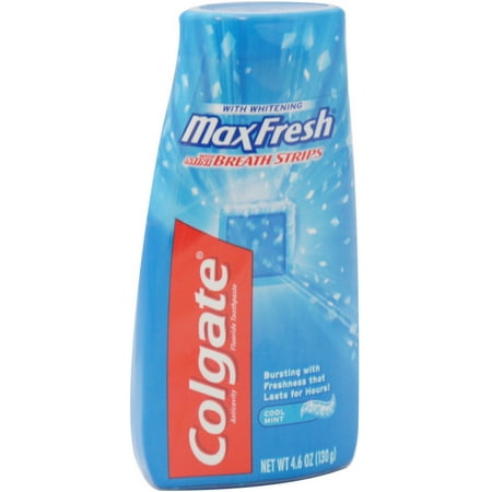 2 Pack - Colgate MaxFresh Fluoride Toothpaste with Mini Breath Strips, Whitening, Cool Mint 4.6