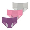 thumbnail image 1 of 3 Pack Women Menstrual Panties Teen Girls Period Underwear Breathable Leak-Proof Cotton Protective Briefs(Regular & Plus Size), 1 of 6