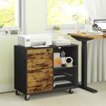 thumbnail image 2 of HOMCOM 3 Drawer Mobile File Cabinet with Charging Station USB Ports Wheels, 2 of 10