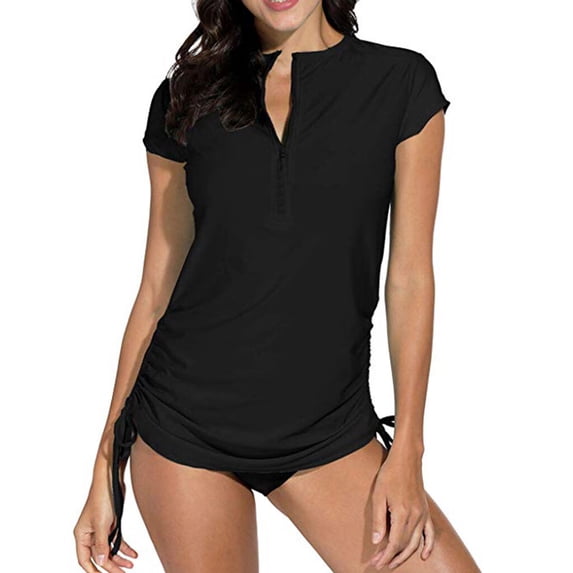 Sun Protection Rash Guard DOPI Clothing Womens Rash Guard Sun Protection UV Surf Tops Short ...