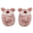 thumbnail image 4 of Womens Funny Fuzzy Slippers, Pink Steps, Warm Cozy Cute House Shoes with Grippers, L, 4 of 4