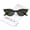 Black / Lavender, variant on - Women's Retro Rhinestone Embellished Oval Lens Cat Eye Sunglasses 51mm - 51mm