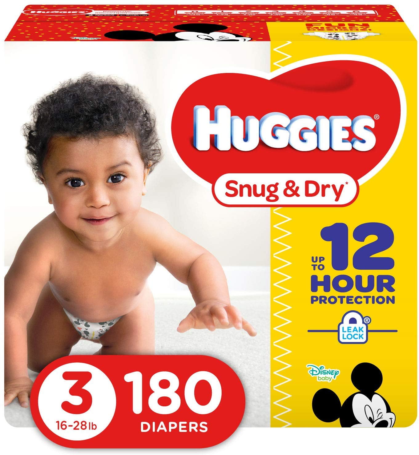 HUGGIES Snug &amp; Dry Diapers New Look Size 3-210 Count