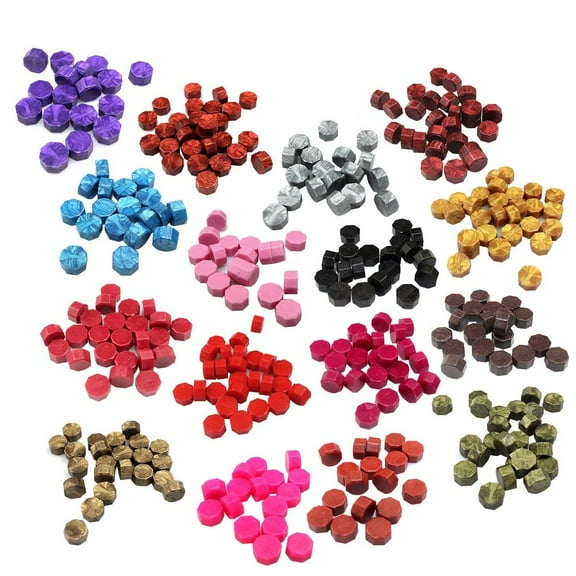 LEORX 100pcs Assorted Colorful Octagon Wax Seal Beads Sealing Wax For Crafting Invitations And Present Packaging