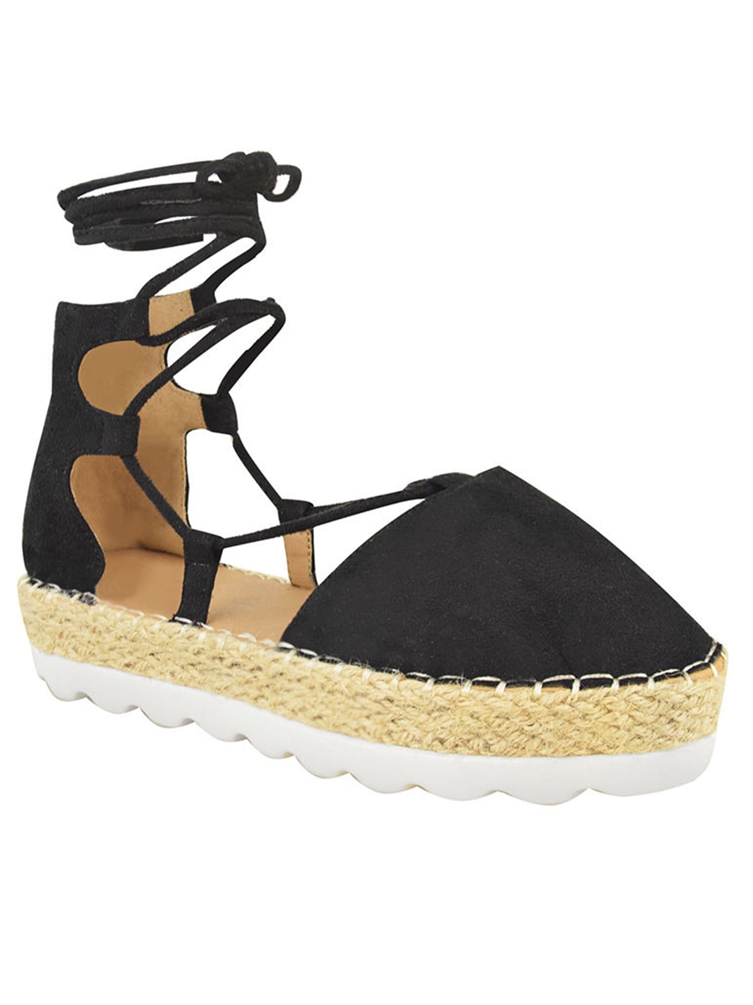 New Womens Flat Shoes Espadrilles Summer Holidays Beach Sandal Ladies Black