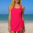 thumbnail image 6 of Dxzfnsa Womens Two Piece Swimsuits Women Fashion Solid Color Tankini Top with Swim Skirt Tummy Control Ruched Bathing Suits, 6 of 8