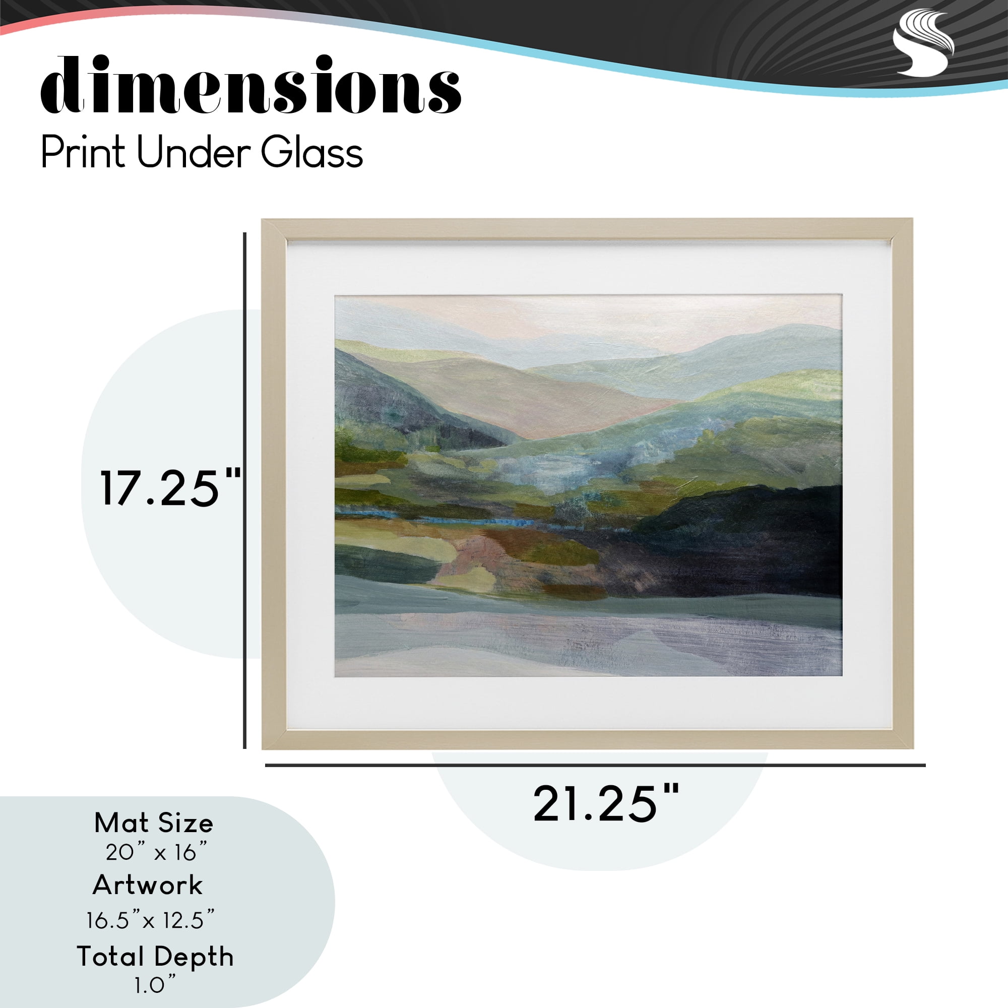 Stupell Industries Misty Morning Mountain Gradient Birch Framed Print Under Glass, design by Farren Lee