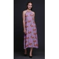 thumbnail image 4 of Bimba Feather Causal Long Backless Halter NeckÂ&nbsp;DressÂ&nbsp;Women Printed BeachÂ&nbsp;Dress-Medium, 4 of 6