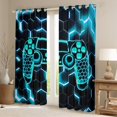 thumbnail image 2 of Manfei Multicolor Cartoon Console Curtains Pack of 2 (42x84 Each),Gamer Gaming Curtains Blackout,Blue Honeycomb Hexagon Bedroom Curtains For Adults,Luxury Bedroom Decor, 2 of 6