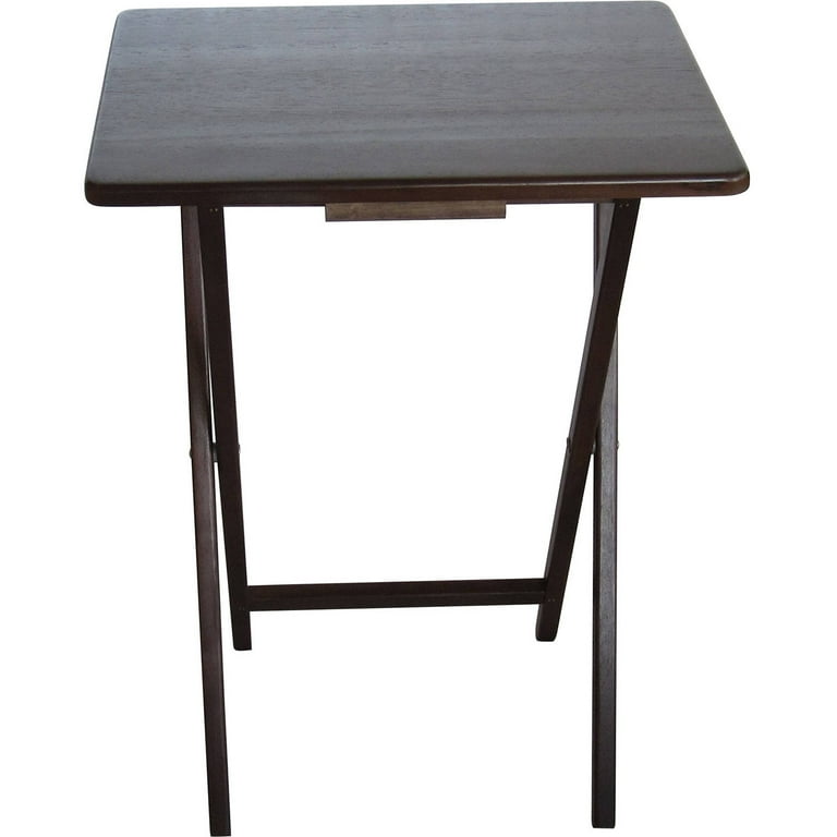 Free Shipping Mainstays Folding TV Tray Table Walnut 19 x 15 x 26 Inch Walmart
