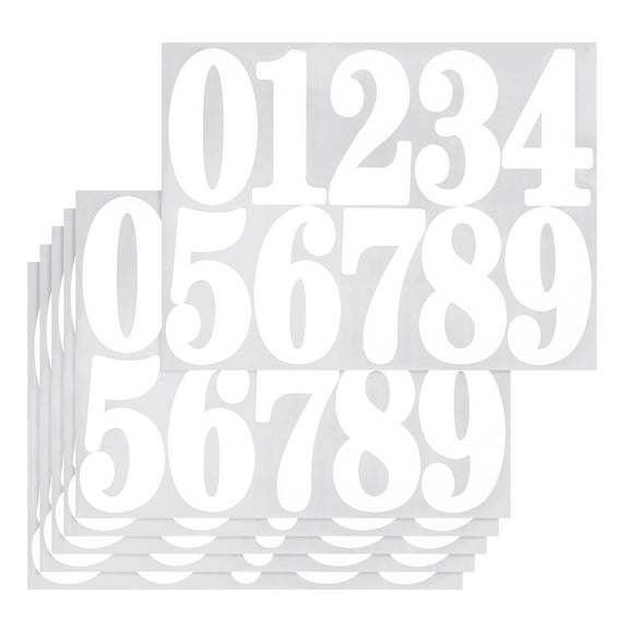Uxcell 60 Pcs 6 Sheets Mailbox Numbers, 1 Inch Waterproof Vinyl White Mailbox Numbers for Outside Self Adhesive Number Stickers