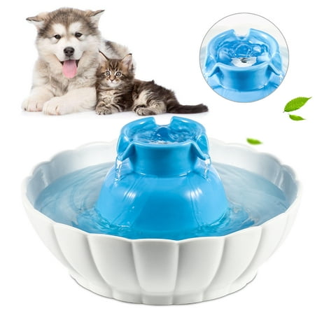 Zerone Drinking Fountain，Pets  Drinking Water Bowl,Super Silent Pets Ceramic Drinking Fountain for Dogs or Cats Sturdy Healthy Drinking Water