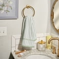 thumbnail image 2 of Beautiful by Drew Barrymore Stripe Hand Towel, Soft 100% Cotton, Sage Green, 2 of 5