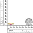 thumbnail image 6 of Gem Stone King 14K Two Tone Gold Pink Created Sapphire and Lab Grown Diamond Engagement Ring for Women | 0.76 Cttw | Heart Shape 5MM | Gemstone September Birthstone | Size 7, 6 of 6