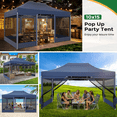 thumbnail image 5 of HOTEEL 10x15 Heavy Duty Canopy Tent, Pop up Canopies with Netting Screened ,Waterproof Ez up Canopy with Sidewalls, Outdoor Instant Party Tent for Backyard,Dark Blue, 5 of 9