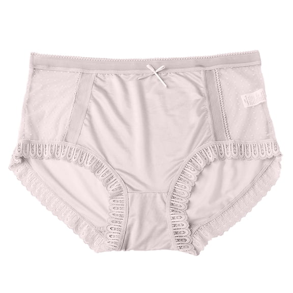PMVFHDE Silk Briefs Cotton Gusset Mid Waist Seamless Breathable Lace Mesh Womens Underwear A,XL