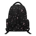 thumbnail image 2 of FKELYI 17 Inch School Backpack for Kids Schoolbag Primary School Daypack with Multi-Pockets Moon Star Cat Paw Black Print Spacious Rucksack Bookbag for Elementary Student, 2 of 7