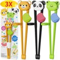 thumbnail image 2 of Cartoon Animal Chopsticks For Children Beginners Panda Elementary Learning Chopstick Baby Kids Training Tableware Food Sticks Mixed B- 2Pairs, 2 of 6