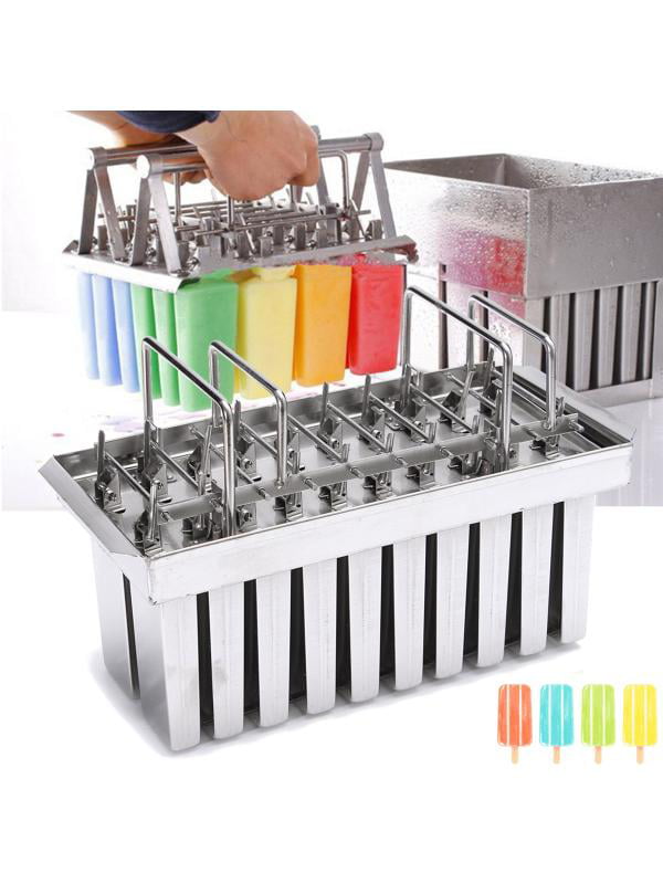 DIY Ice POP Maker Piatto 3 pezzi Stainless Steel Ice Cream Moulds Reusable Ice Lolly Mould Popsicle Mould Kit with Tray