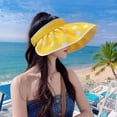 thumbnail image 5 of Holzlrgus Sun Visor Hats for Women Wide Brim Sun Protection Summer Ponytail Beach Hats Adjustable Packable Travel UPF 50+, 5 of 5