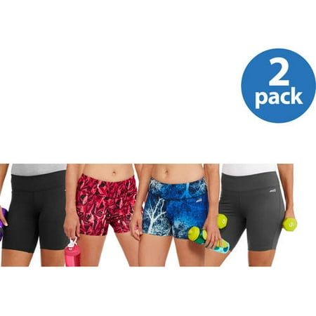 Avia Women;s Active Printed 7" Inseam Short 2pk Value Bundle