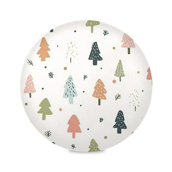 IAUYY Set of 1 Round Placemats for Dining Tables Heat-Resistant and Wear-Resistant DIY Printing Design Table Placemats，Applicable for Christmas A Pstel Colors