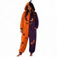 thumbnail image 3 of Ruyelune Orange Halloween Costumes For Women Adult Plush Fleece Hooded Funny Cozy Pajamas Jumpsuit Thickened Casual Loungewear Outfits 2XL, 3 of 4